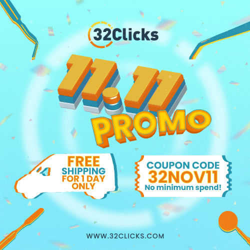 Celebrate 11.11 with 32Clicks: Your One-Day Free Shipping Extravaganza!